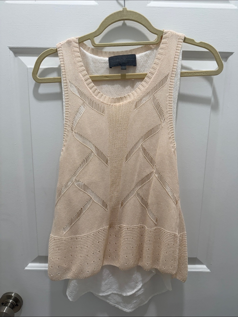Light Peach Knit Layered Tank Top